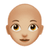 👩🏼‍🦲 woman: medium-light skin tone, bald display on Apple